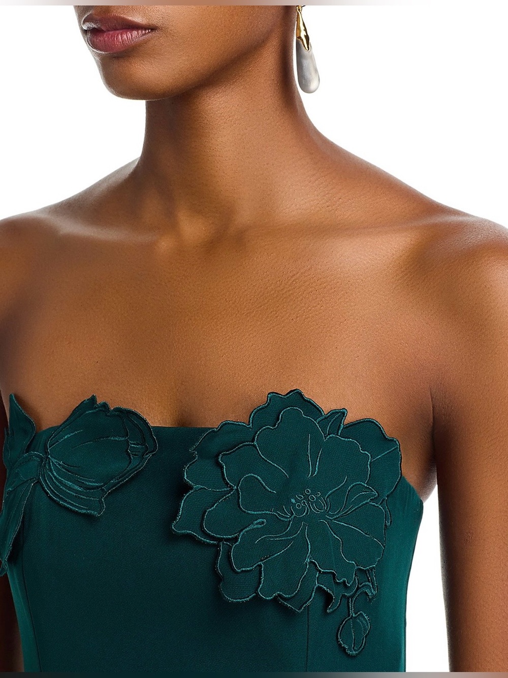 LEO LIN Rayna Appliqué Bustier Maxi Dress Green Size 4 - Picture 6 of 7